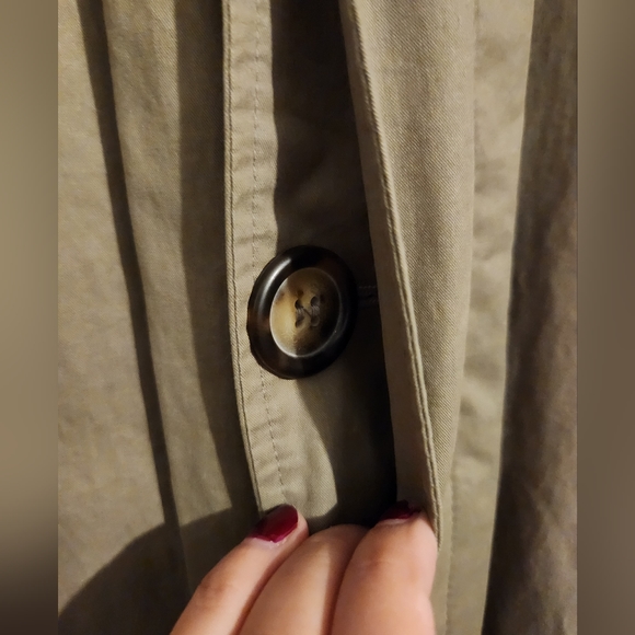 Giorgio Armani Tan/Green Long Trench Coat Fully Lined - Picture 7 of 8